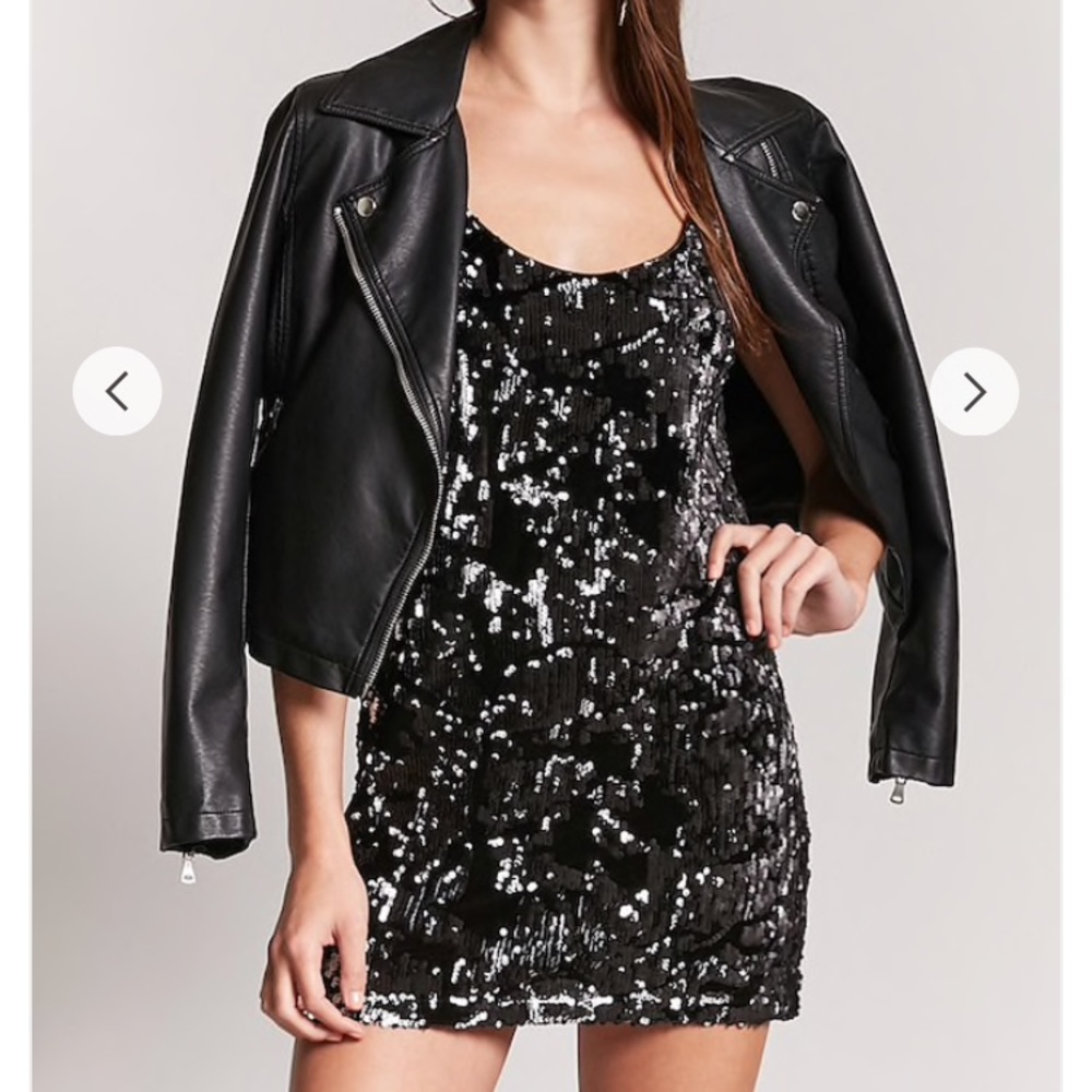 NWT. Forever 21 Black sequin mini dress. Medium.
